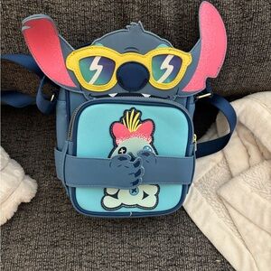 Loungefly Blue and Pink Character Crossbody Bag